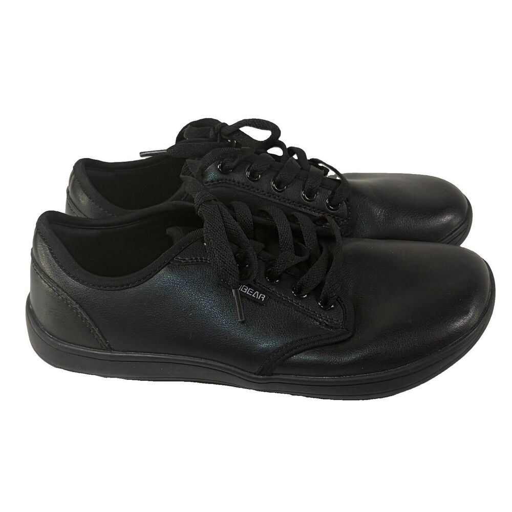 Hobibear Mens Size 40 US 7 Black Faux Leather Wide Toe Box Zero Drop Shoes